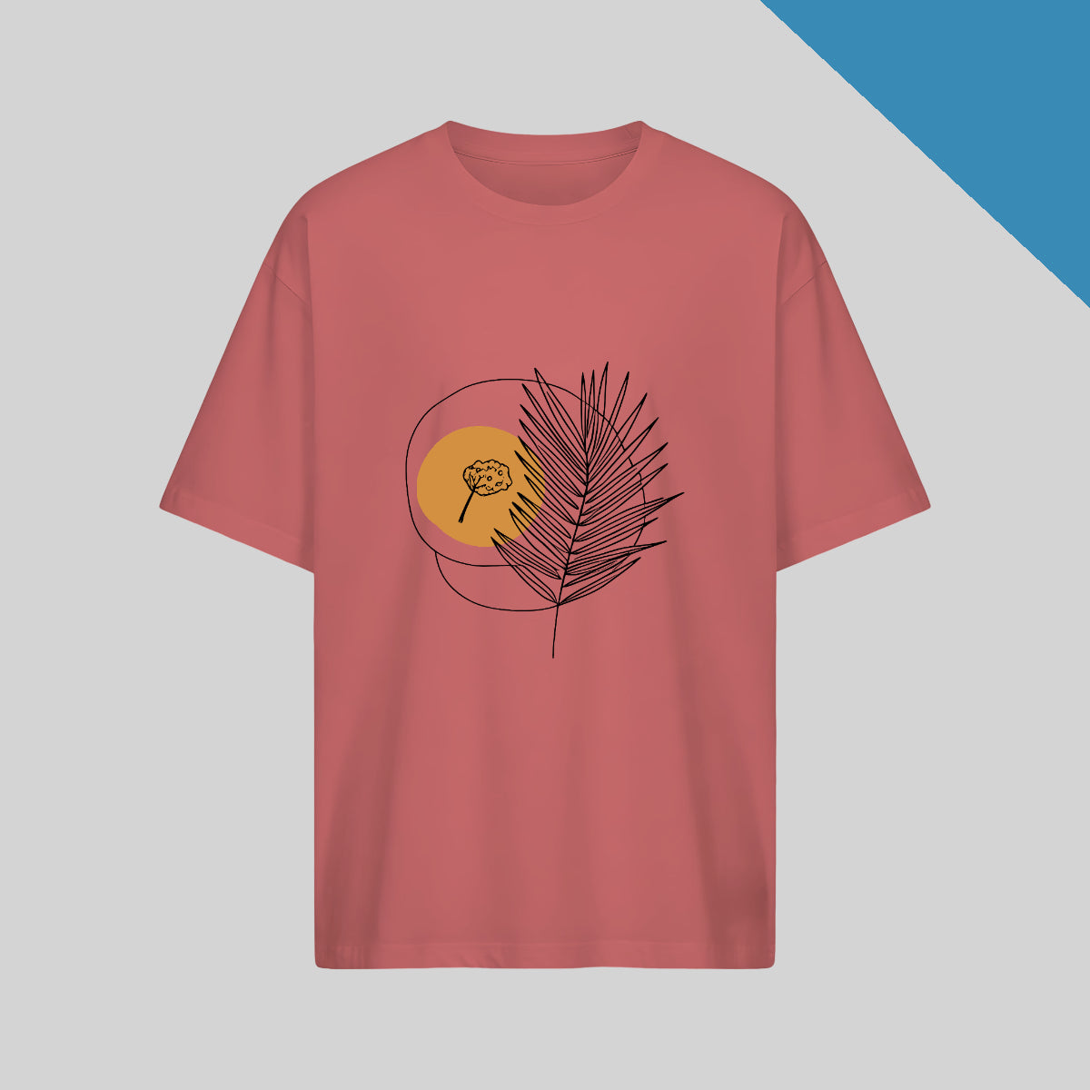 Fallen & Fierce Oversized T-Shirt in coral color
