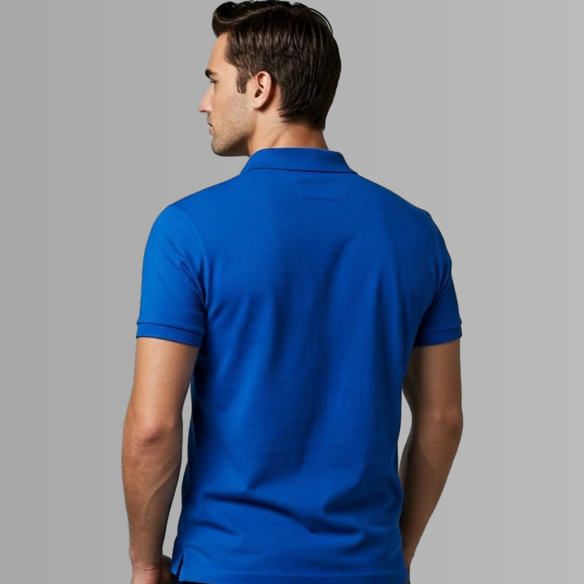 Signature Crest Polo t-shirt from back in Royal blue Color
