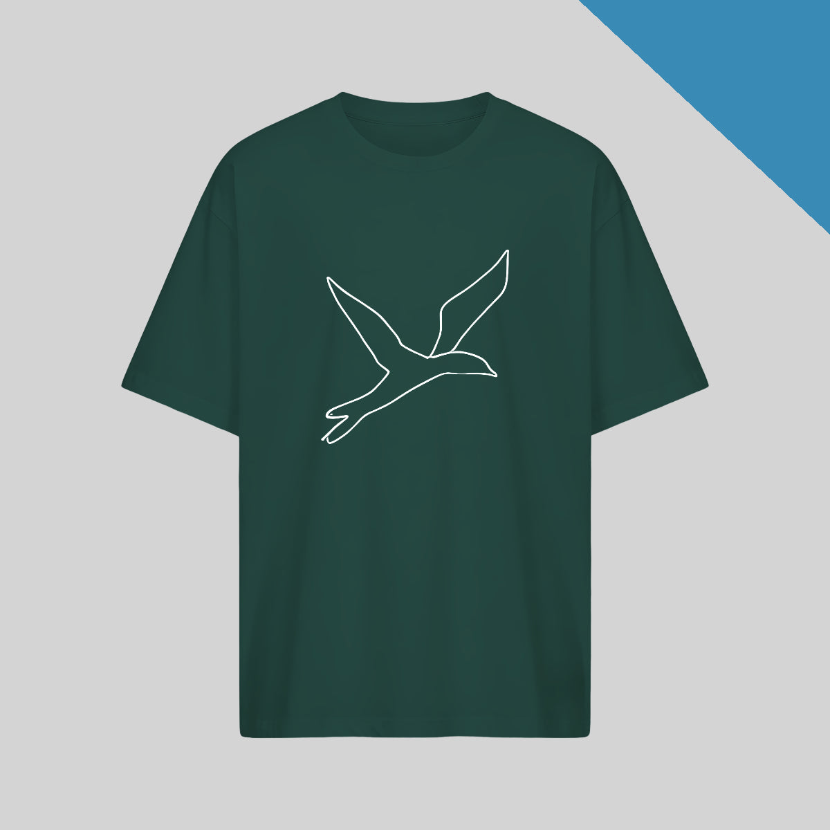 Vertical Intent Oversized T-Shirt in bottle green color