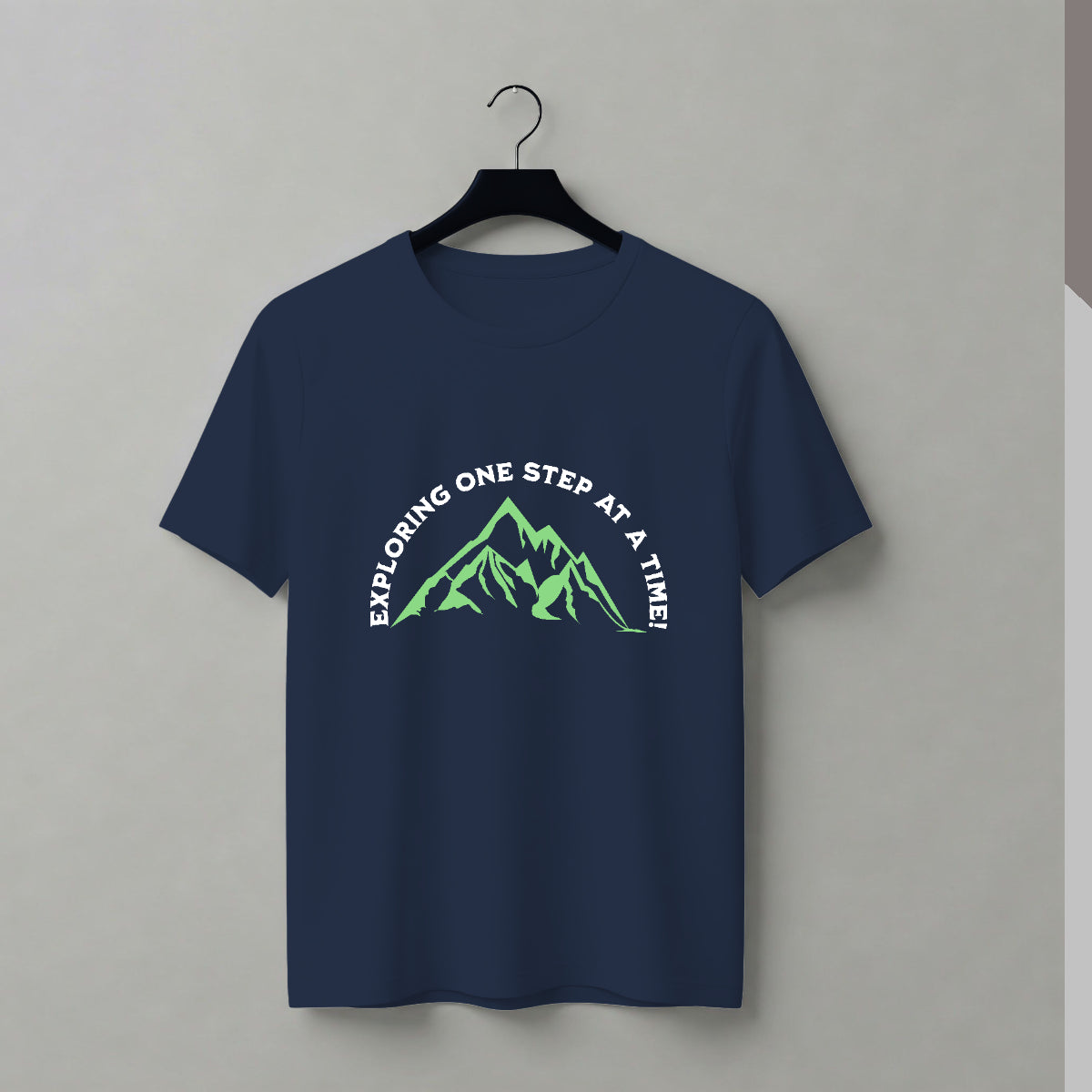 One Step at a Time – Essential Graphic T-Shirt in Navy blue color