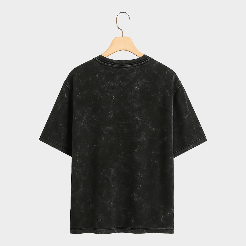 Black Bare Basics - Acid Washed Oversized T-shirt