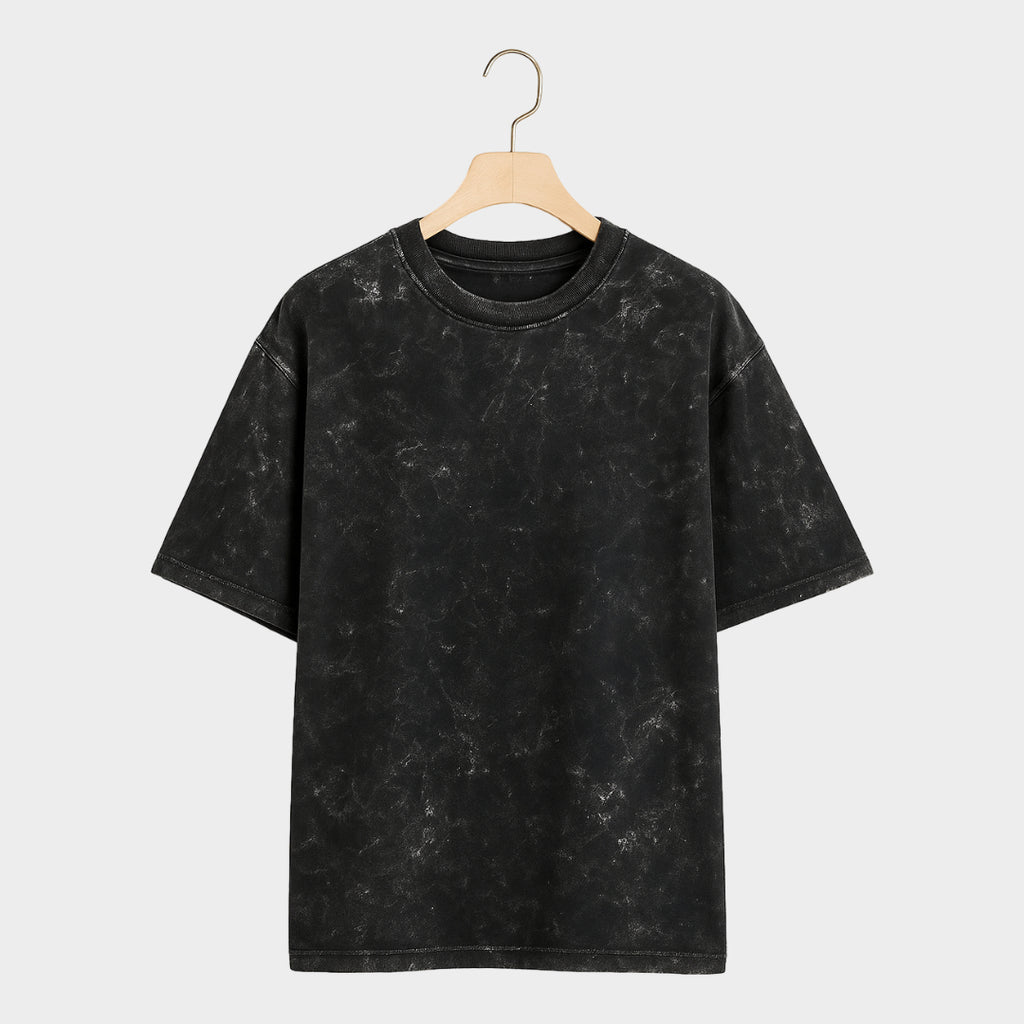 Black Bare Basics - Acid Washed Oversized T-shirt
