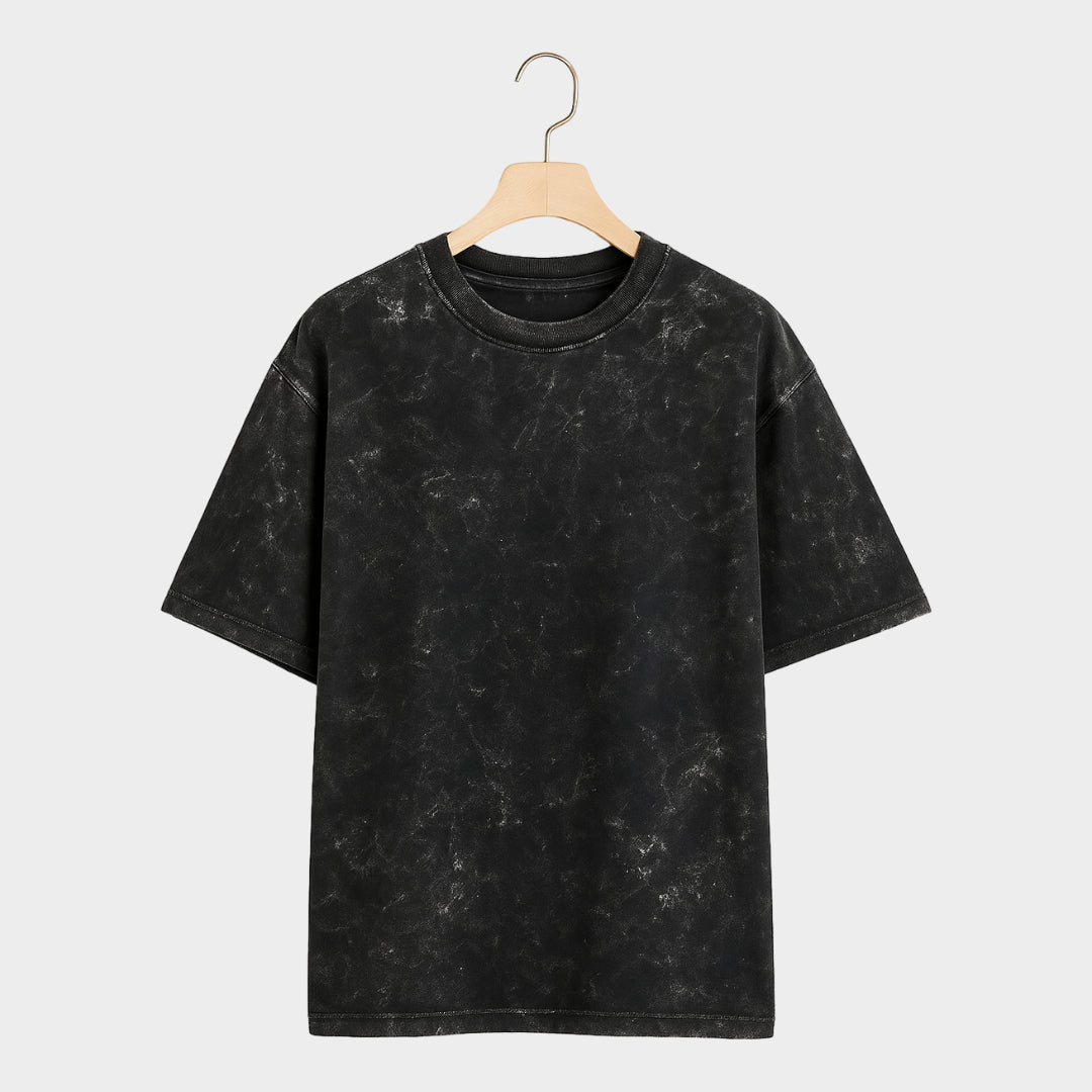 Black Bare Basics - Acid Washed Oversized T-shirt