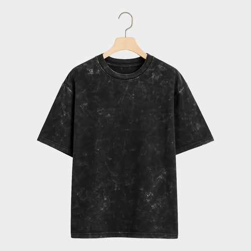 Black Bare Basics - Acid Washed Oversized T-shirt