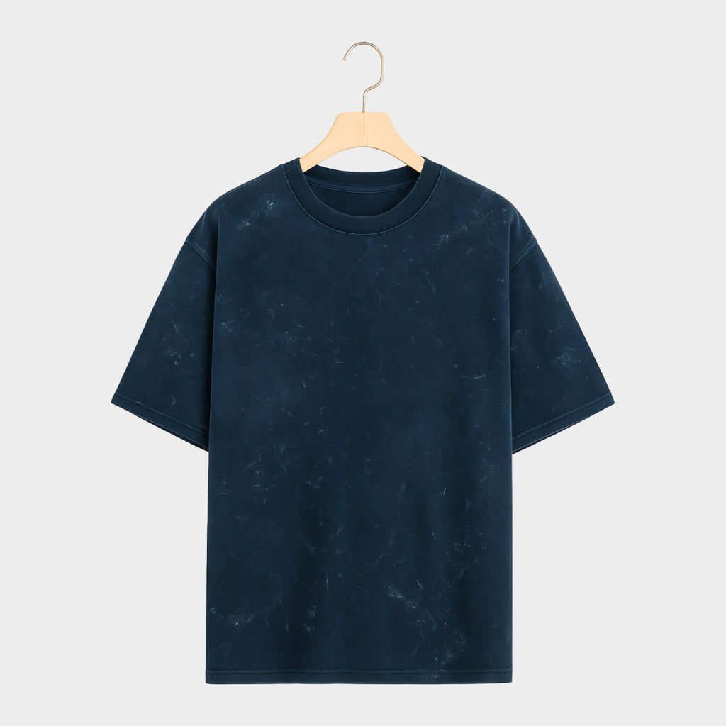 Navy Bare Basics - Acid Washed Oversized T-shirt