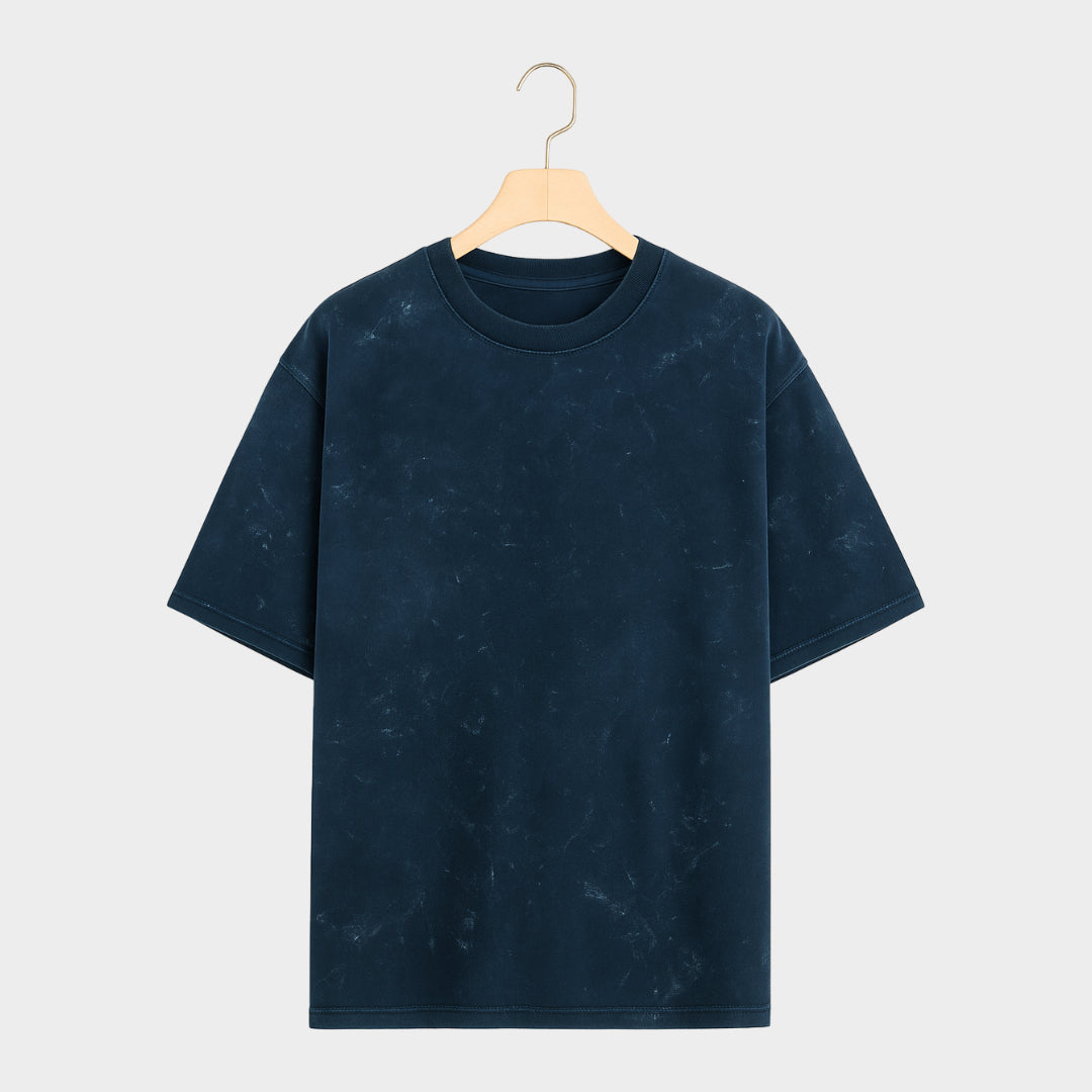 Navy Bare Basics - Acid Washed Oversized T-shirt