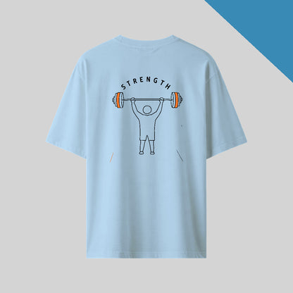 Core Force back print Oversized T-Shirt in Baby blue color
