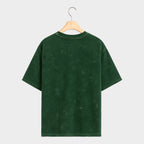 Back side of Stillcore Acid Wash Oversized T Shirt in Bottle-green color 