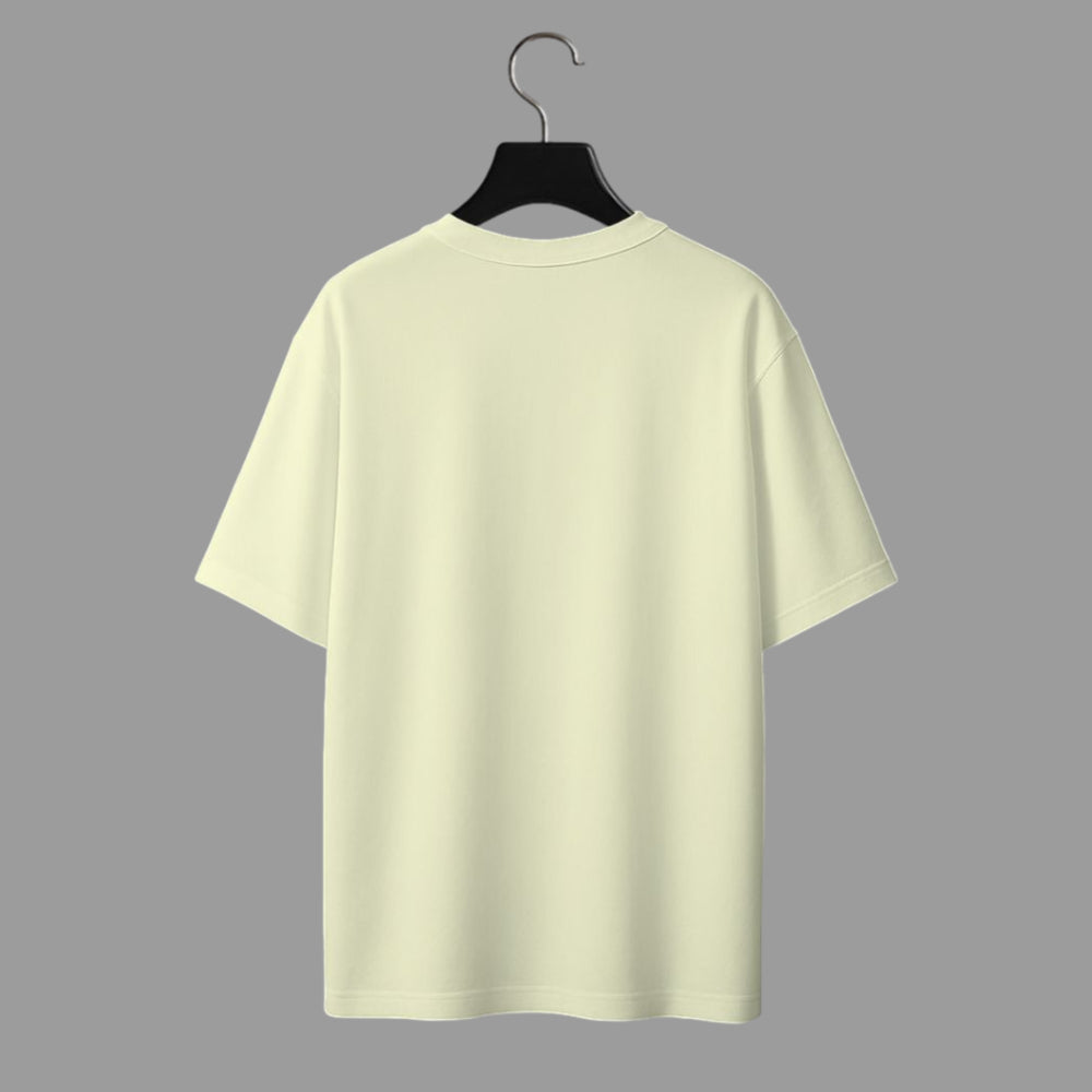Back Side of Verdra classic Oversized T-Shirt in Off-white color