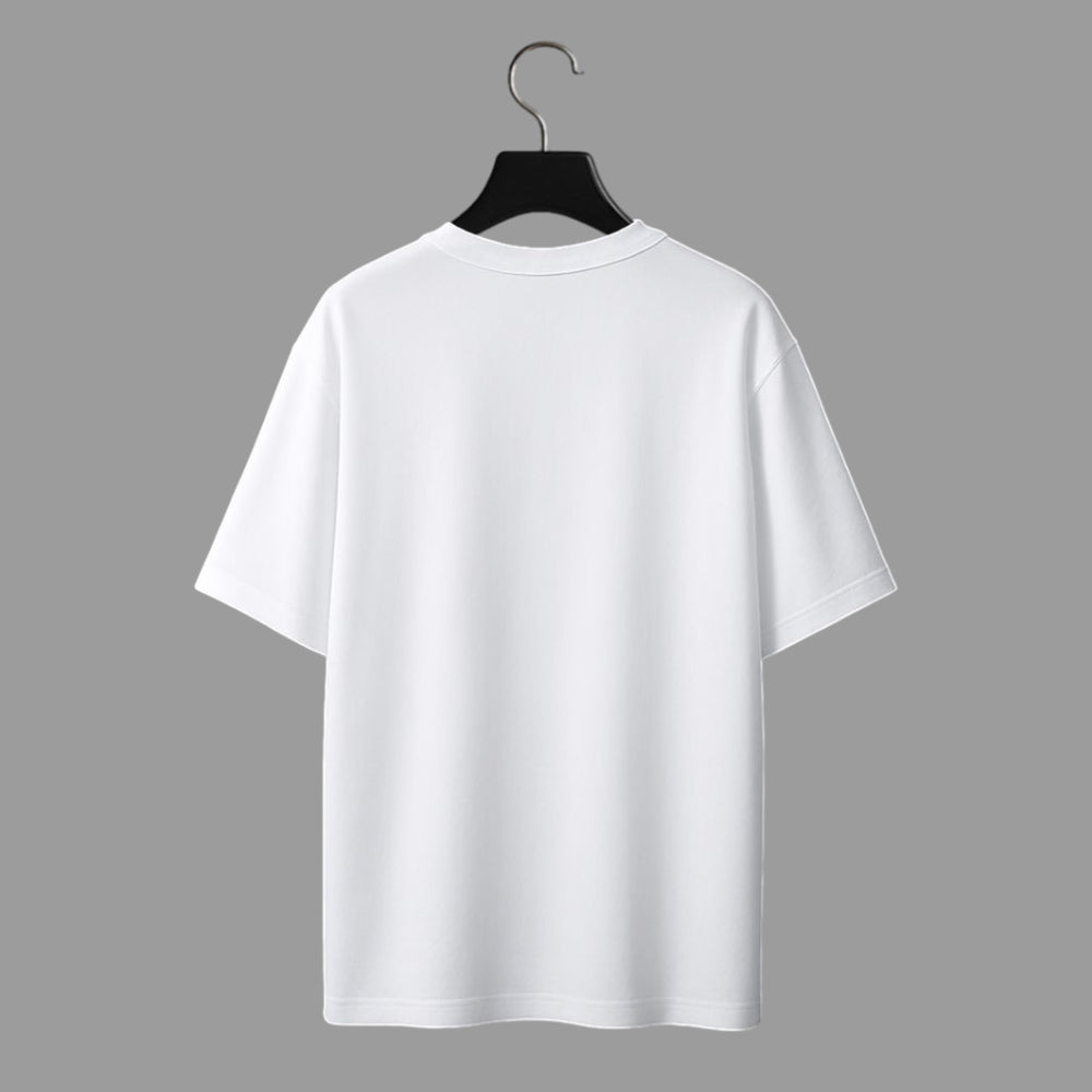 Back Side of Verdra classic Oversized T-Shirt in White color
