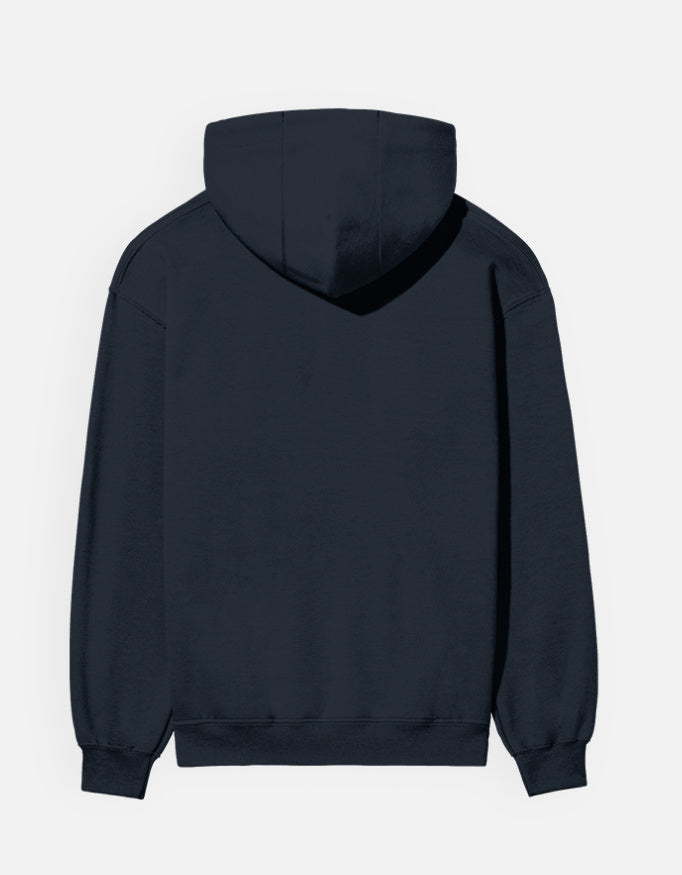 Black hoodie on a light gray background