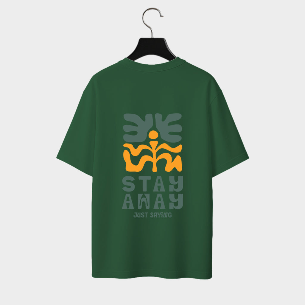 Back view of Out-zone Classic Oversized T-Shirt in bottle-green color.