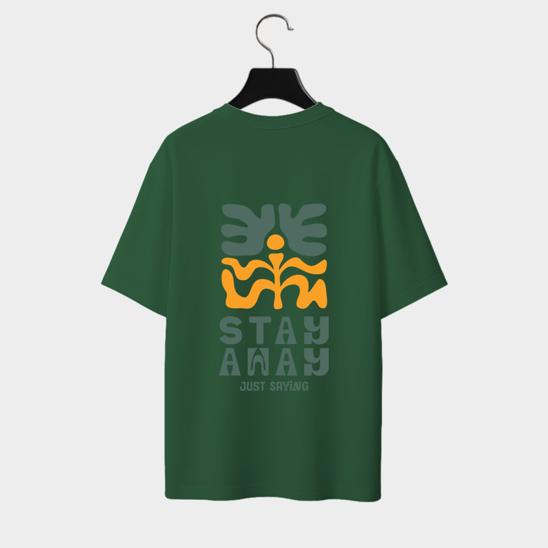 Back view of Out-zone Classic Oversized T-Shirt in bottle-green color.