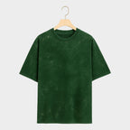 Green t-shirt with marble texture on a light gray background