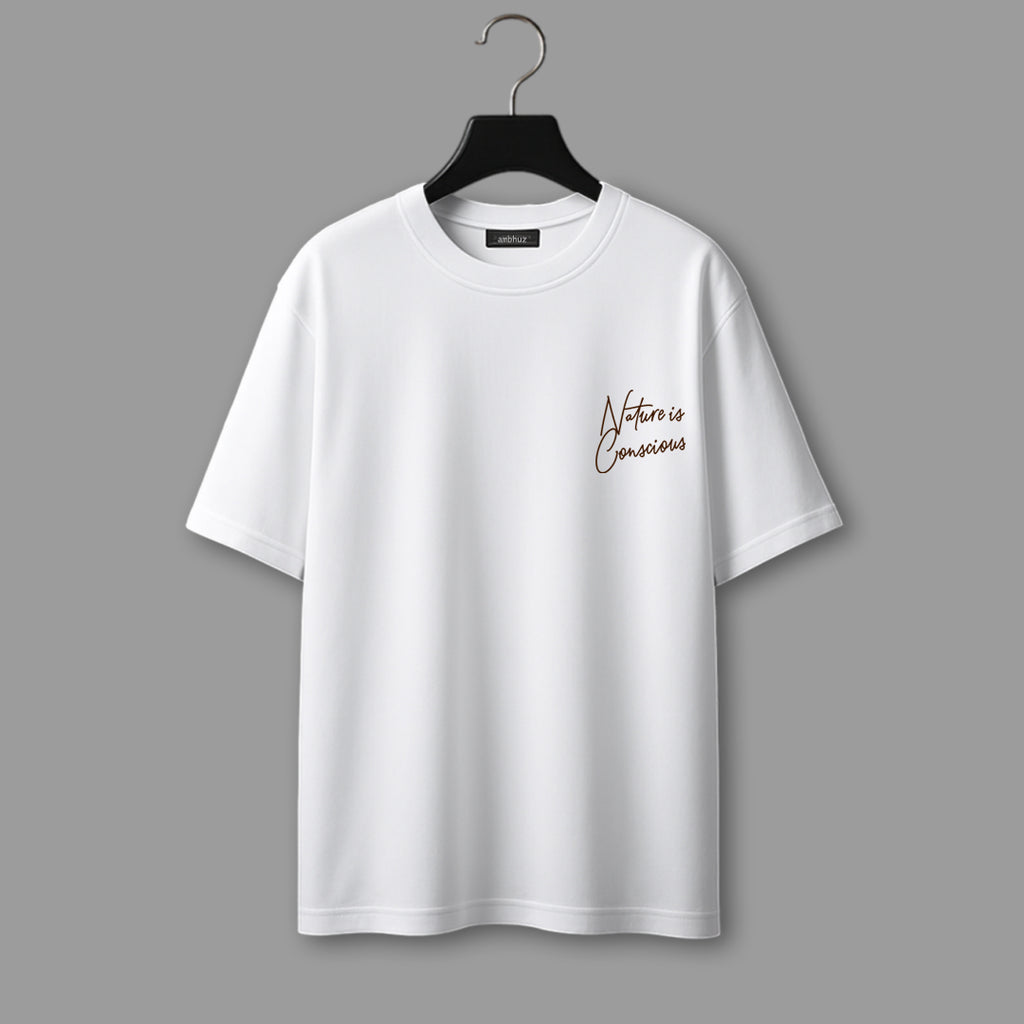 Front side of Eco-form classic Oversized T-Shirt in white color