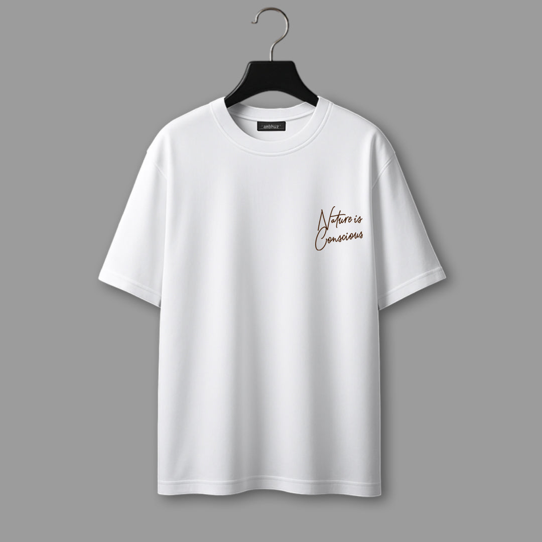 Front side of Eco-form classic Oversized T-Shirt in white color