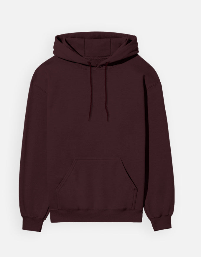 Maroon hoodie on a light gray background