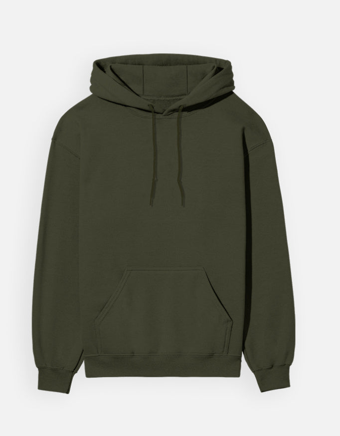 olive green hoodie on a white background