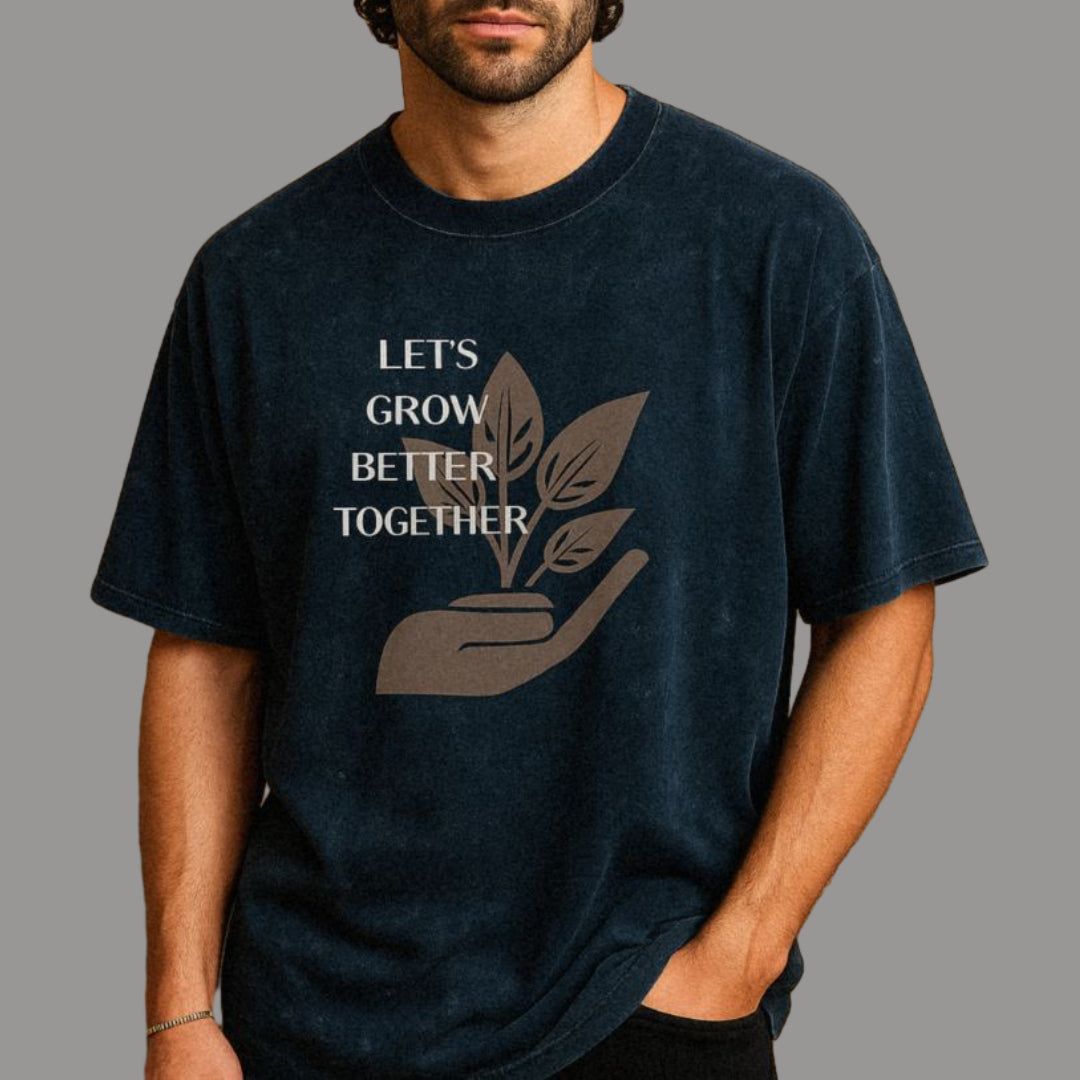 Navy Rise-hold Acid Wash Oversized T Shirt