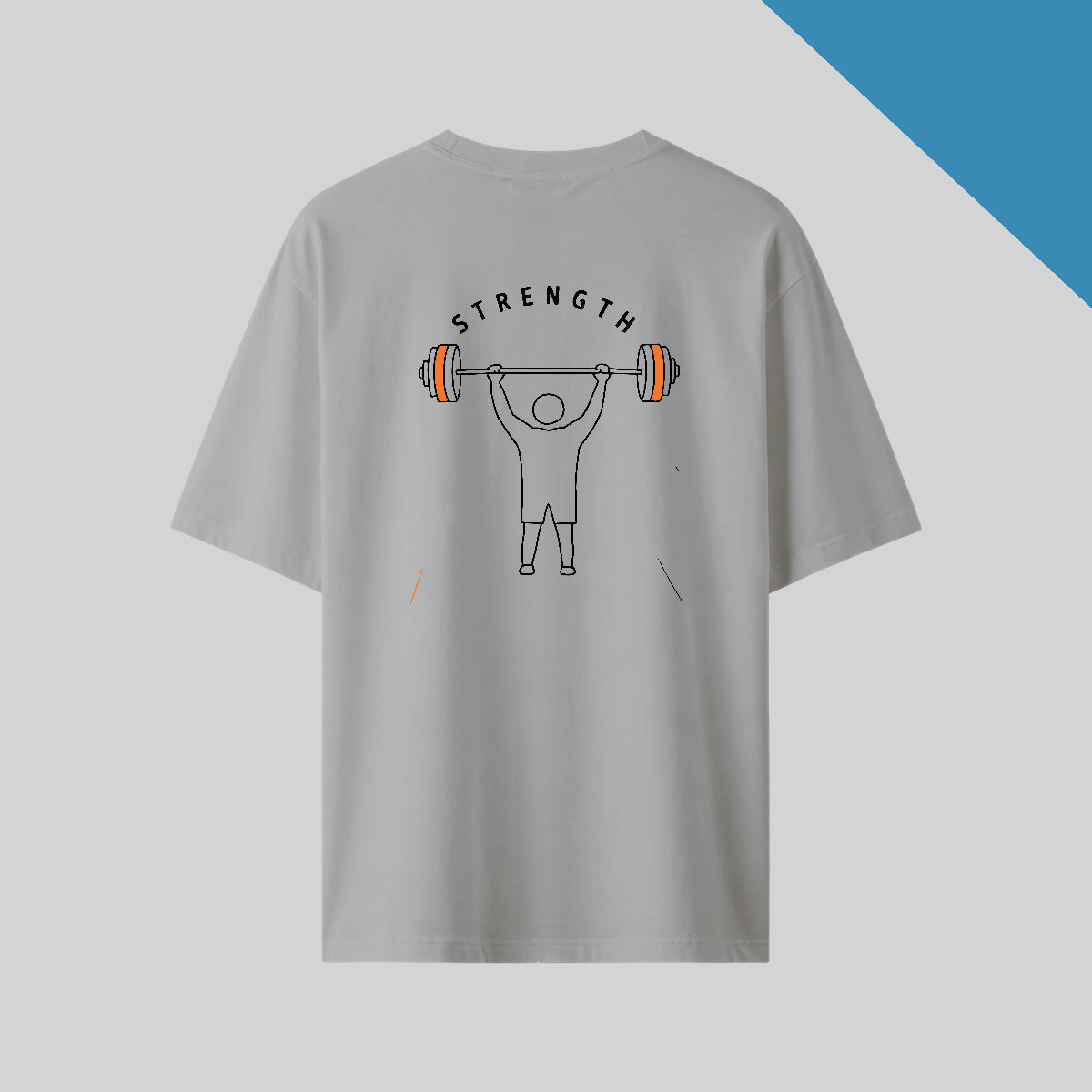 Core Force back print Oversized T-Shirt in Grey melange color