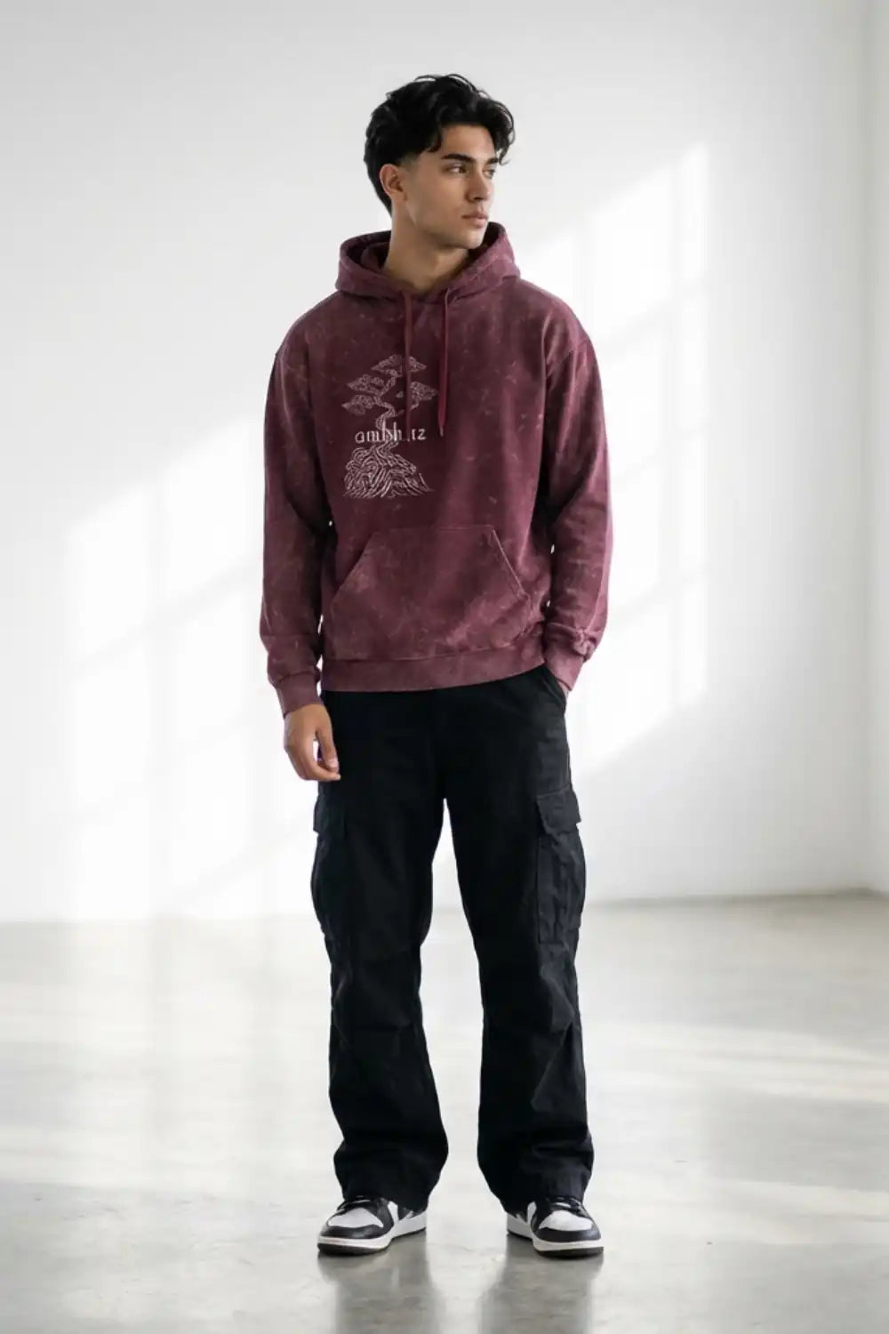 Rooted Acid wash hoodie