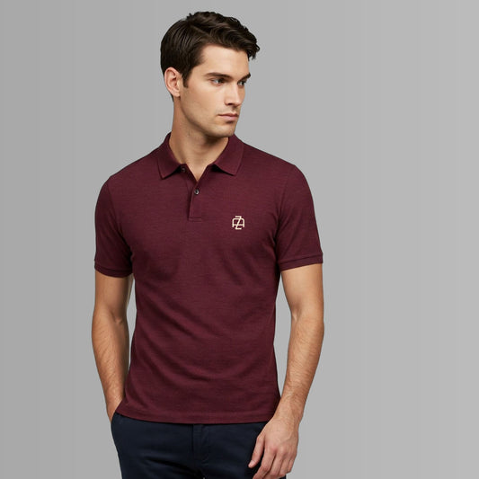 Signature Crest Polo t-shirt in maroon Color