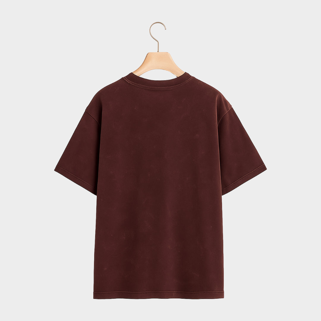 Back side of Stillcore Acid Wash Oversized T Shirt in Bottle-green color 