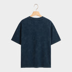 Blue tie-dye t-shirt on a white background