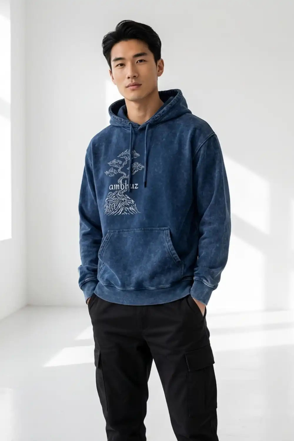 Rooted Acid wash hoodie