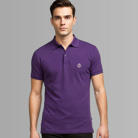 Signature Crest Polo t-shirt in Purple Color