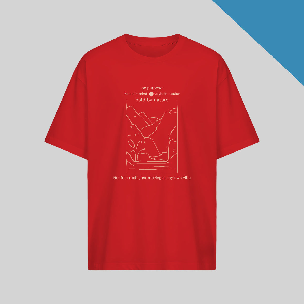 Deliberate Impact Oversized T-Shirt in red color