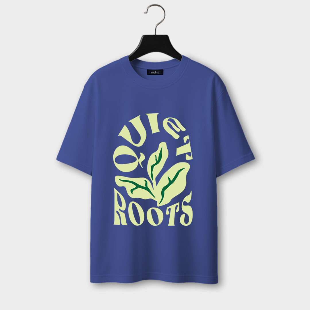 Front side of Rootveil Classic Oversized T-Shirt in Royal-blue color