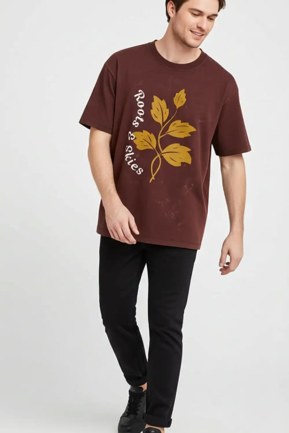 Sky-root Acid Wash Oversized Tee