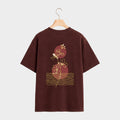 Maroon Tide-bloom Acid Wash Oversized T Shirt
