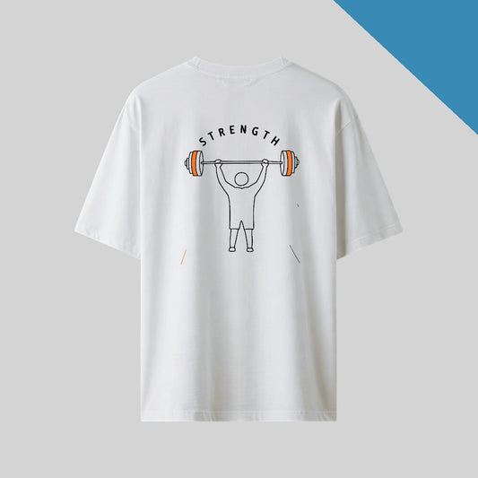 Core Force back print Oversized T-Shirt in white color