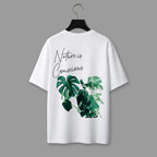 Back side of Eco-form classic Oversized T-Shirt in white color