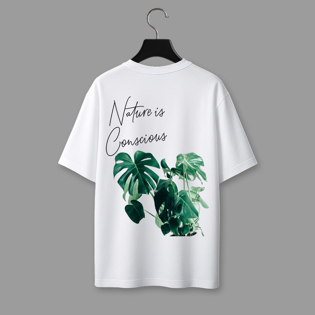 Back side of Eco-form classic Oversized T-Shirt in white color