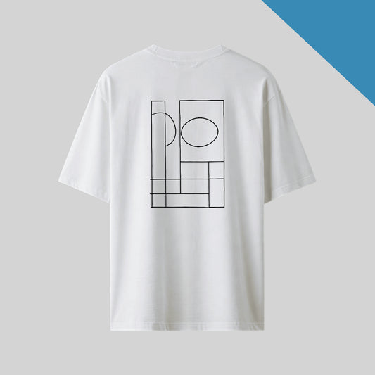 Form & Fragment back print Oversized T-Shirt in white color