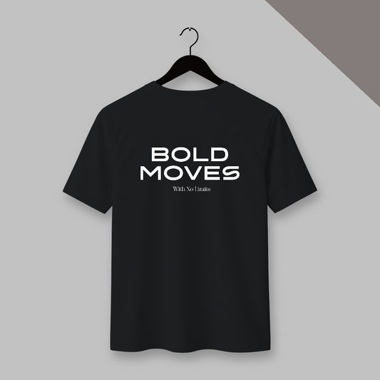 Bold Moves – Essential back print T-shirt in Black Color