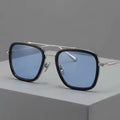 Arctic Blue Retro Square Sunglasses