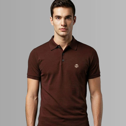 Signature Crest Polo t-shirt in coffee brown Color