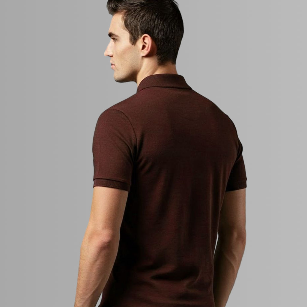 Signature Crest Polo t-shirt in coffee brown Color