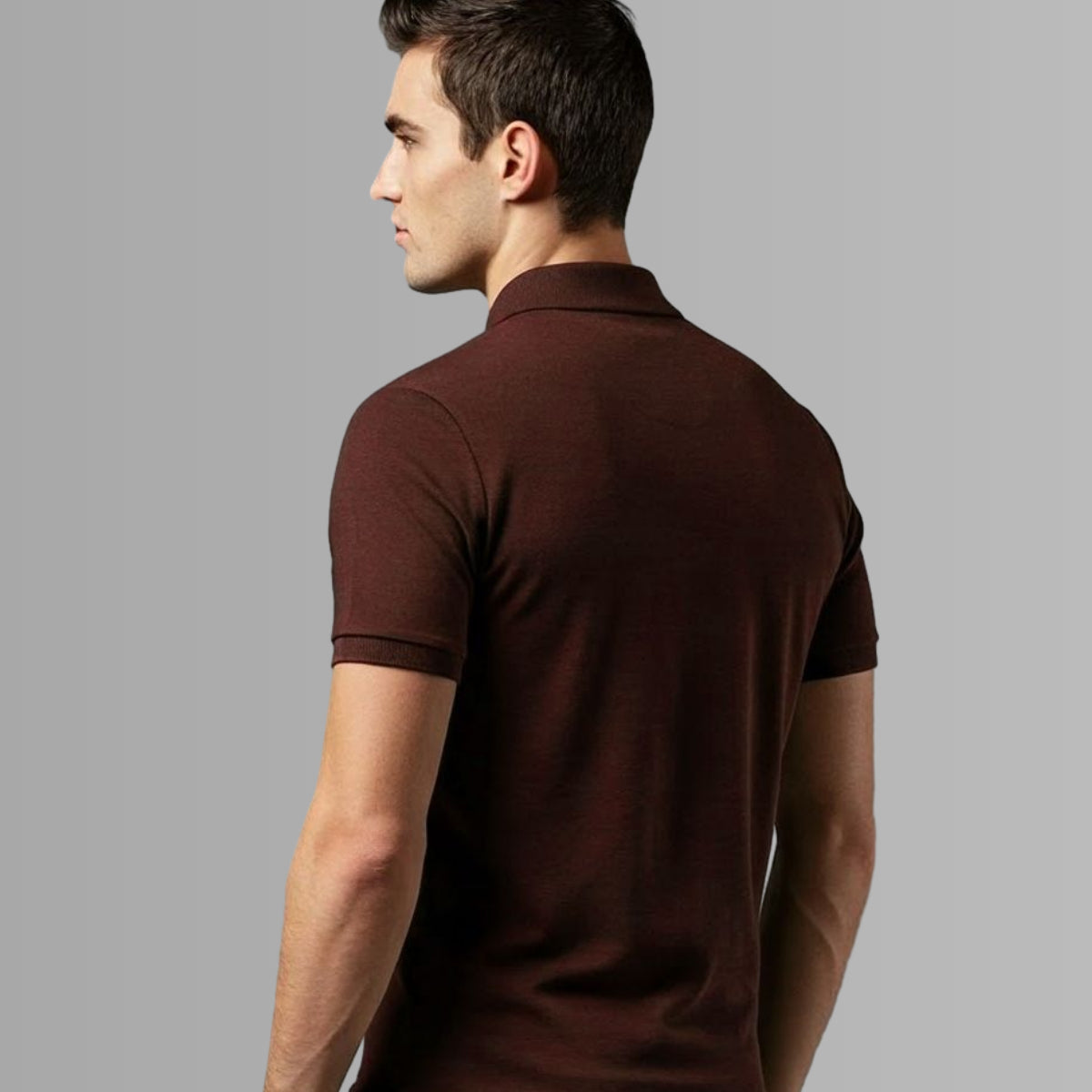 Signature Crest Polo t-shirt in coffee brown Color