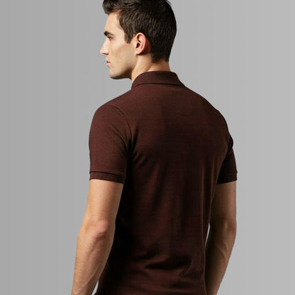 Signature Crest Polo t-shirt in coffee brown Color