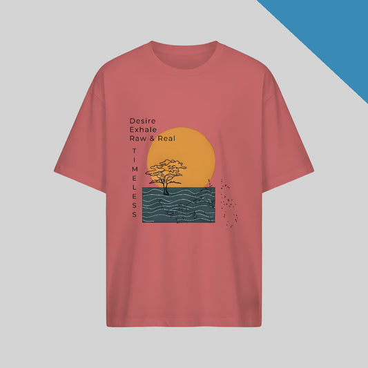 Early Light Oversized T-Shirt in coral color