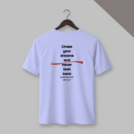 Chase Your Dreams – Classic Back Print T-shirt in Lavender color