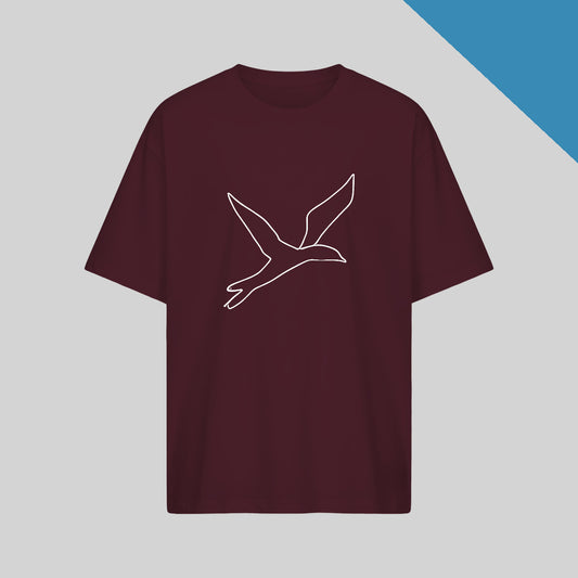 Vertical Intent Oversized T-Shirt in Maroon color