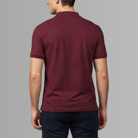 Signature Crest Polo t-shirt from back  in maroon Color 