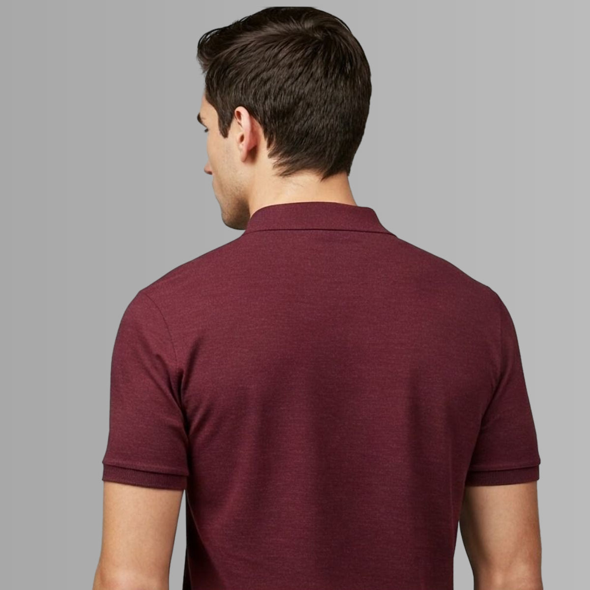 Signature Crest Polo t-shirt from back  in maroon Color 