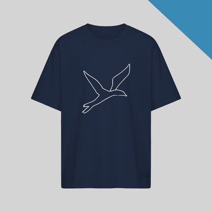 Vertical Intent Oversized T-Shirt in Navy blue color